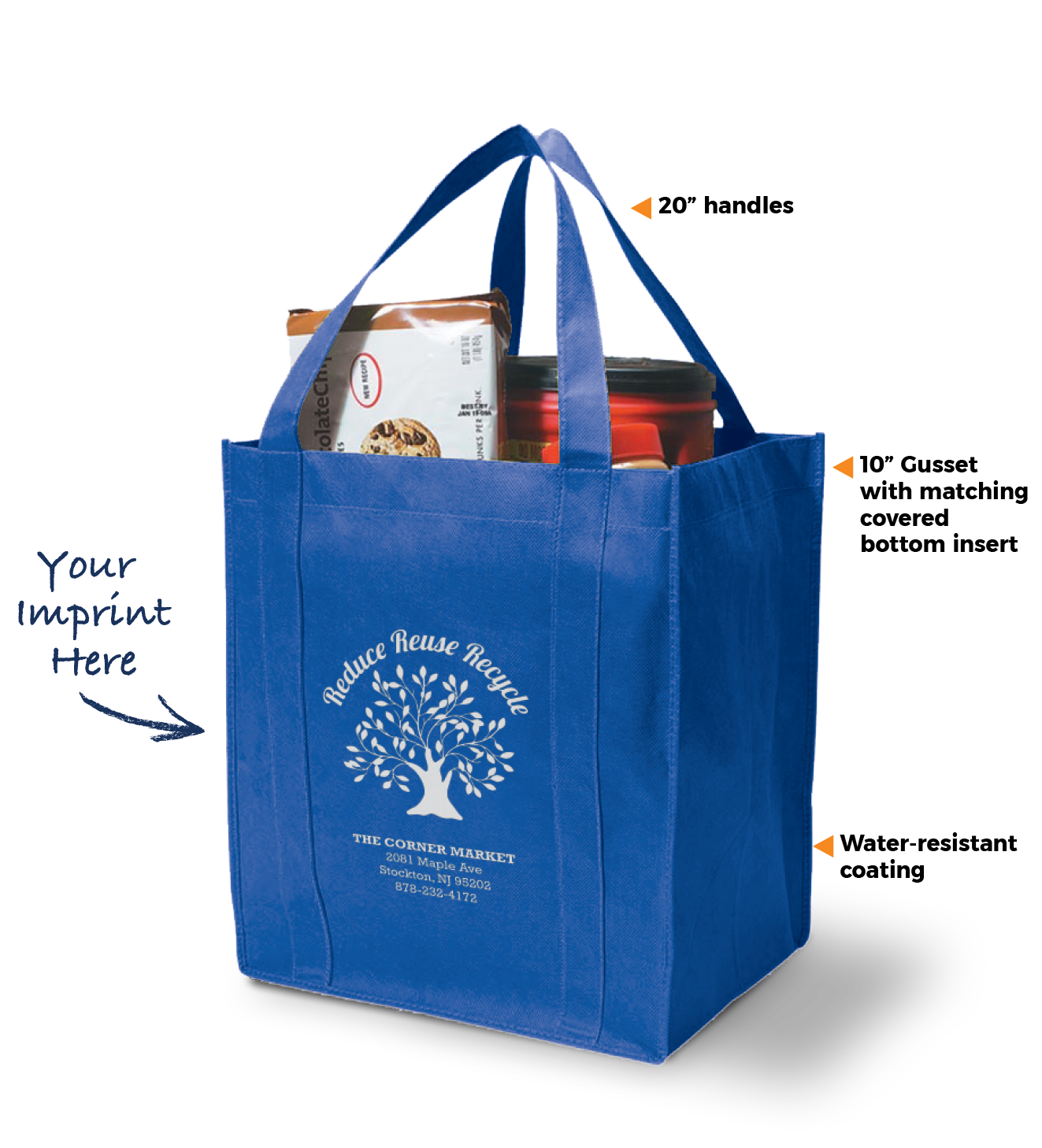 Non Woven Custom Shopper Tote Bag Bags & Totes Myron Promotional Products Myron Canada
